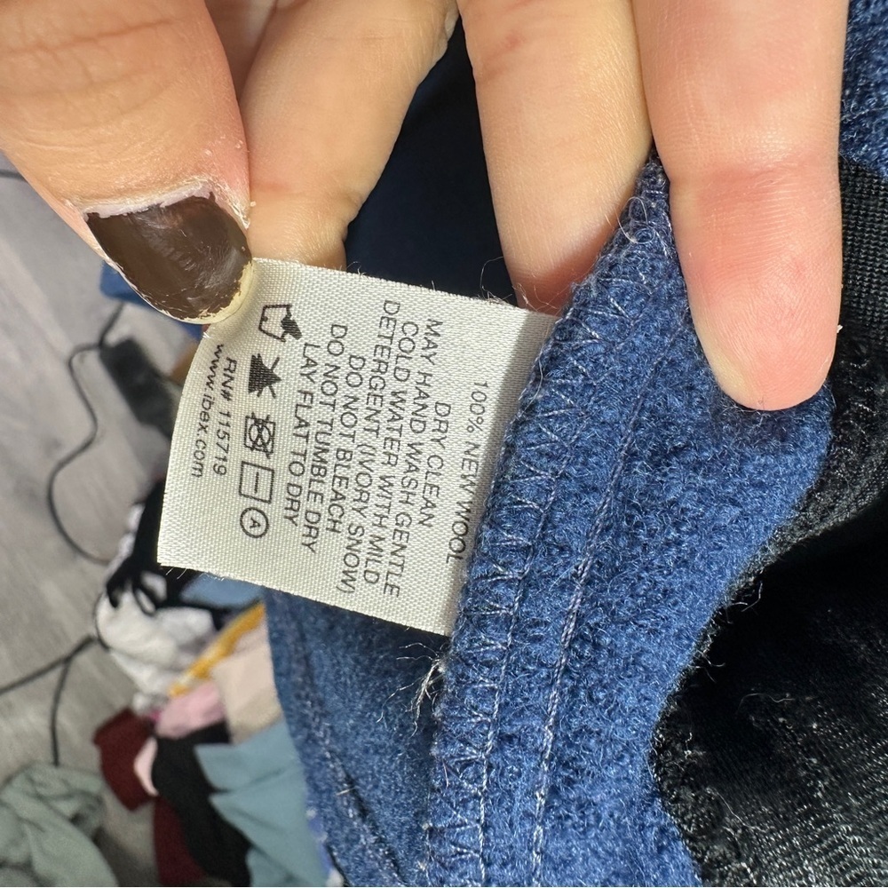 Mens Ibex Blue Wool Vest Sz S *As Is* — image 7 of 8